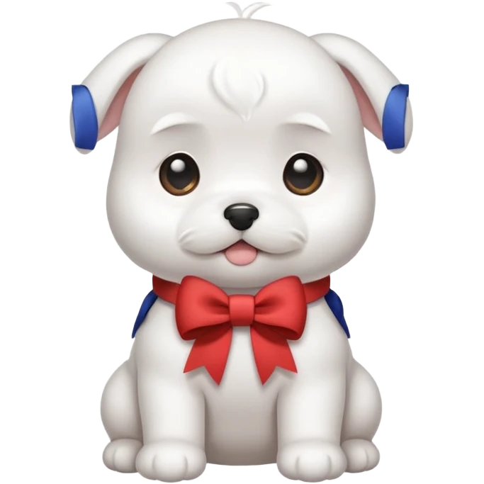 white baby maltese ribbon short ear emoji