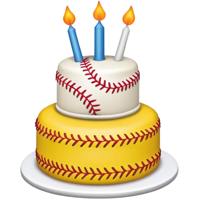 Birthday cake with softball emoji