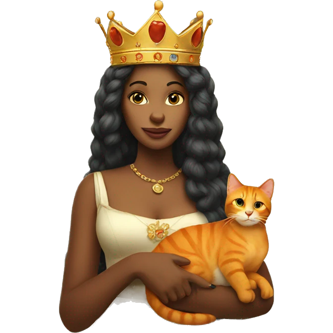 queen holding orange cat emoji