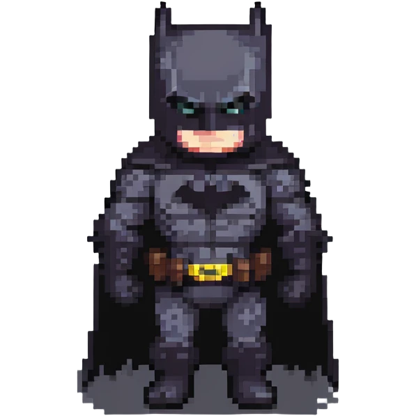 Batman character in pixel art style emoji
