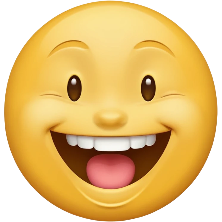 Emoji, yellow round laughing face, wide smile emoji