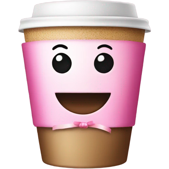 coffee with pink bow emoji
