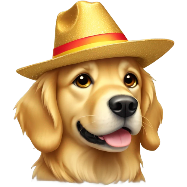 golden retriever con sombrero  emoji