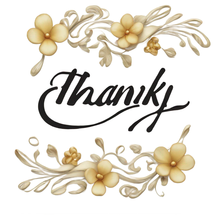 Creative Calligraphy  thank you  emoji