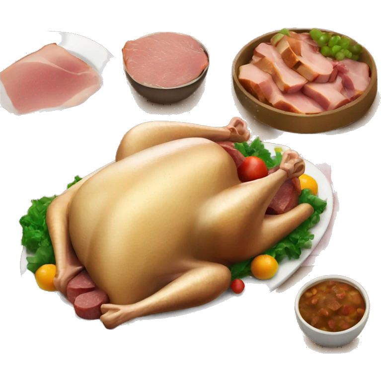 Turkey dinner with ham  emoji