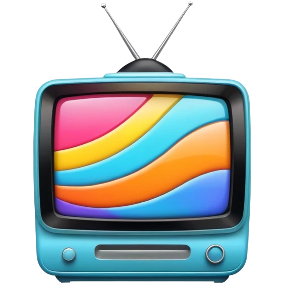 Television with colorful screen emoji
