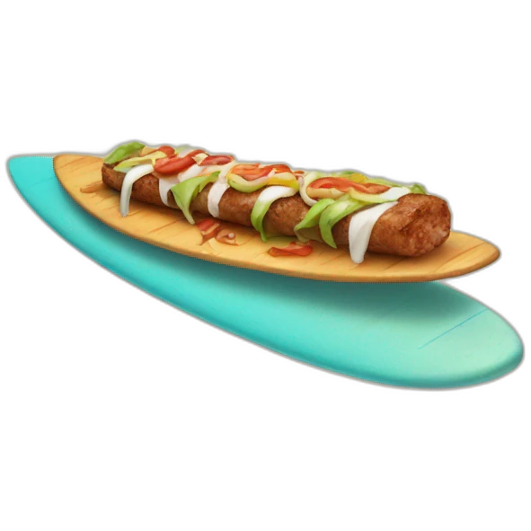 kebab on a surf board emoji