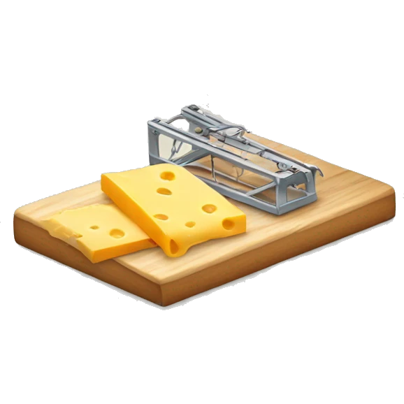 Mousetrap with cheese emoji