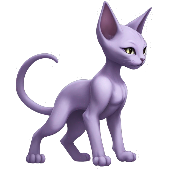 Anthro Mewtwo-Cat-Sphynx-FurSona-Fakemon Nebula Full Body emoji