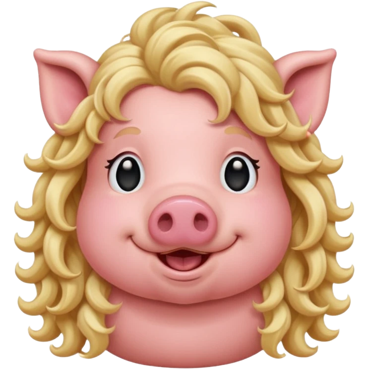 long blonde haired pig emoji