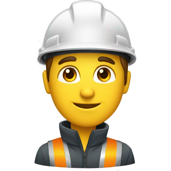 CONTRUCTOR CON CASCO DE SEGURIDAD  emoji