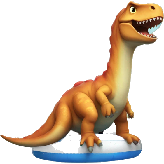 Dinosaur in a pool on a floaty  emoji