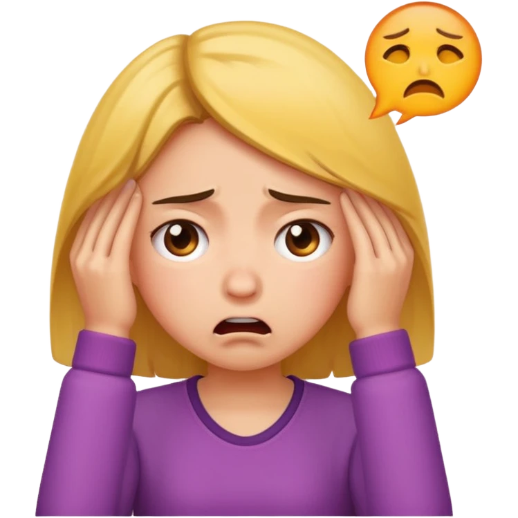 Girl showing frustrated face emoji