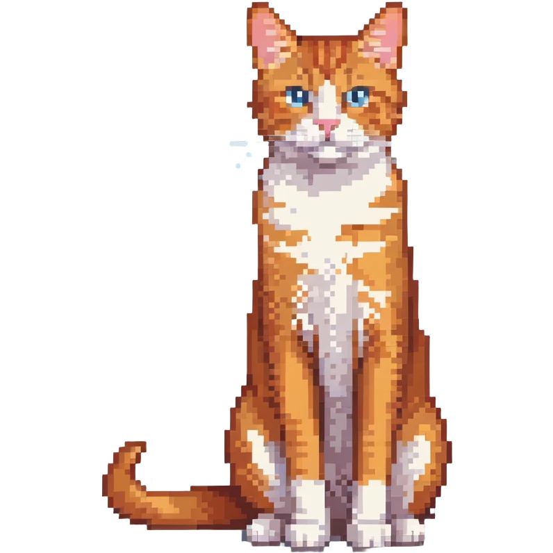 orange tabby cat sitting position, showing full body emoji