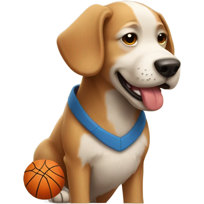 Dog playing basketball emoji