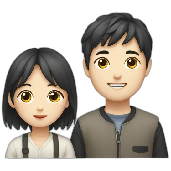 korean girl and boy emoji