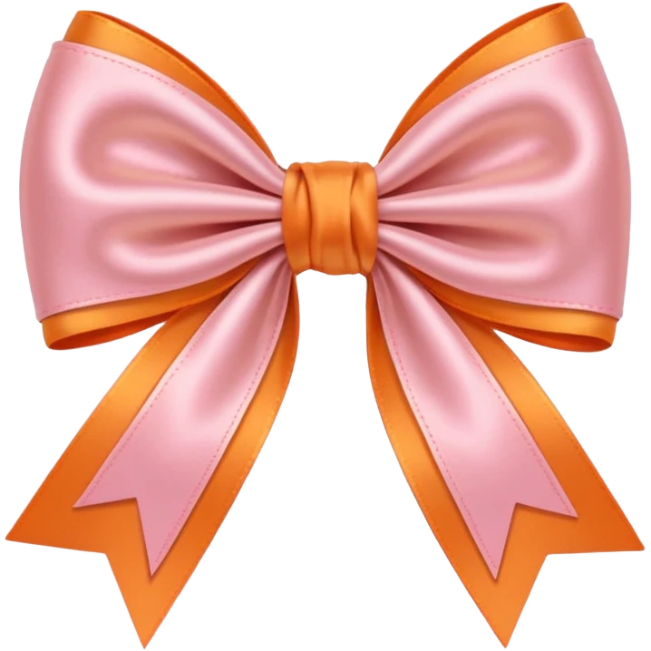 Light Pink light orange bow emoji