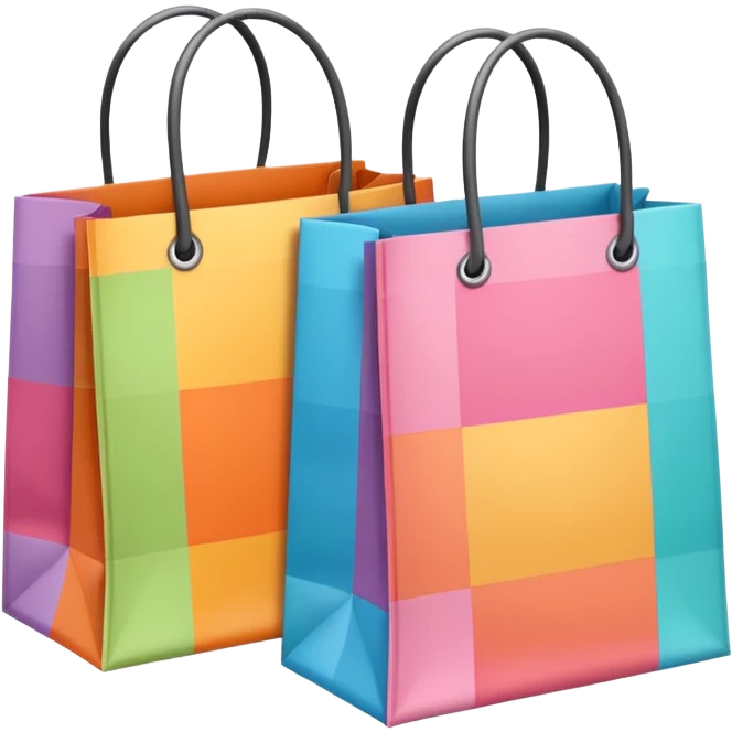 2 aesthetic shopping bag with pattern emoji