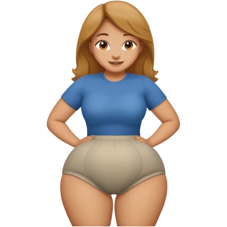 Big Booty girl leaning forward with ass towards viewer holding ass cheeks emoji