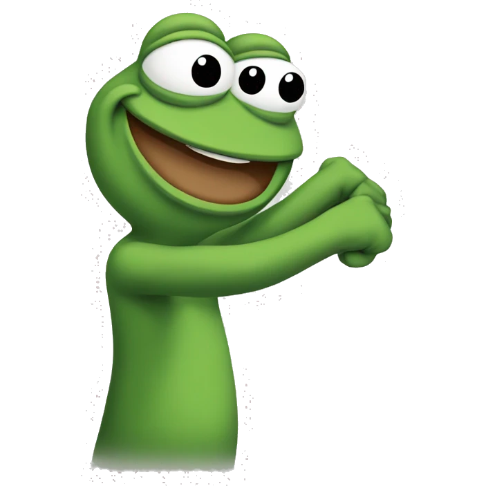 pepe the frog holding his hand out for a handshake emoji