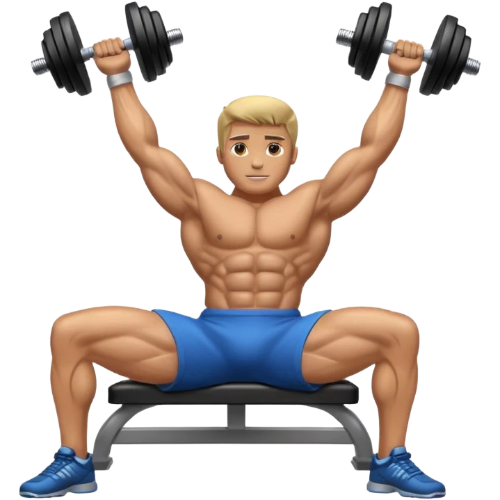 
Dumbbell press level with movement while lying down emoji