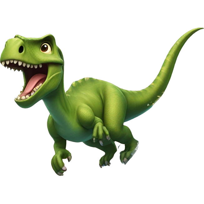 Dinosaur surfing emoji