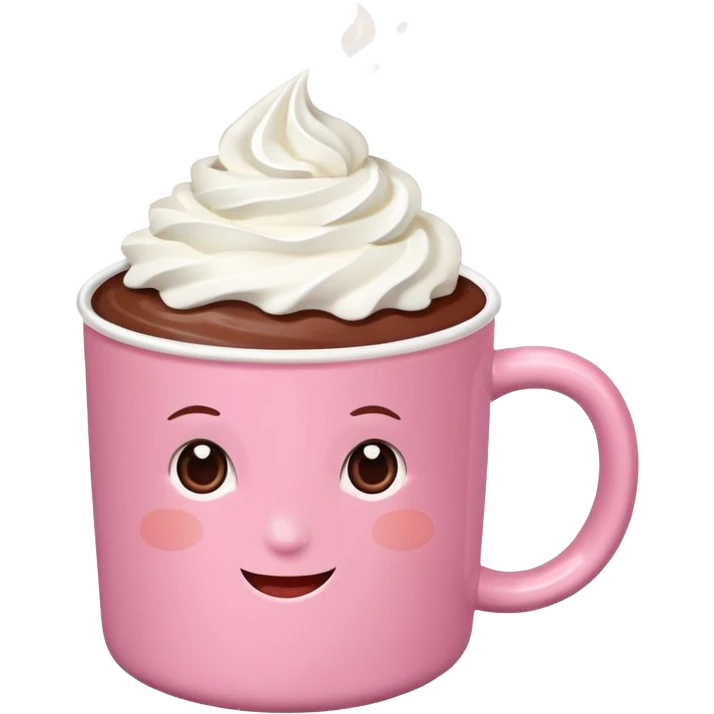 aesthetic hot chocolate with pink mug emoji