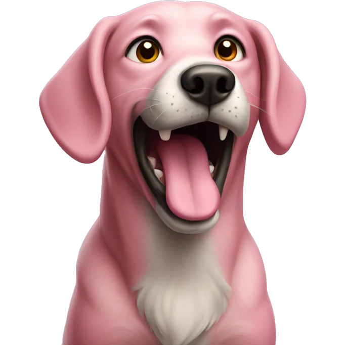 Pink dog howling  emoji