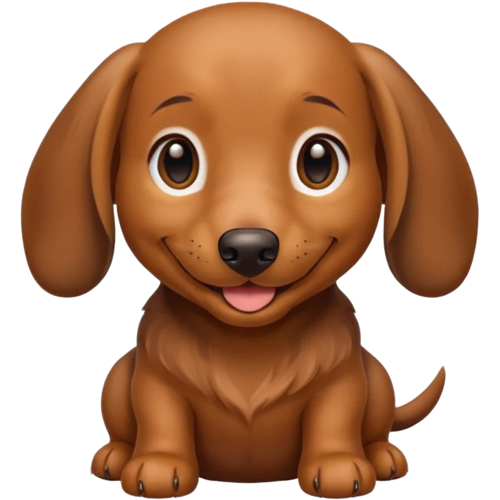 Perrito salchicha marrón sonriendo emoji