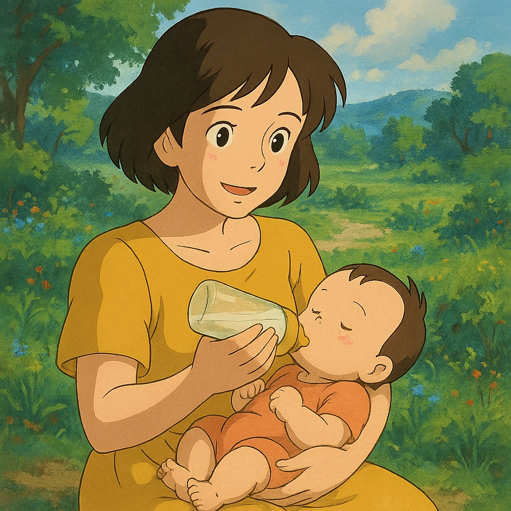 mom feeding baby emoji