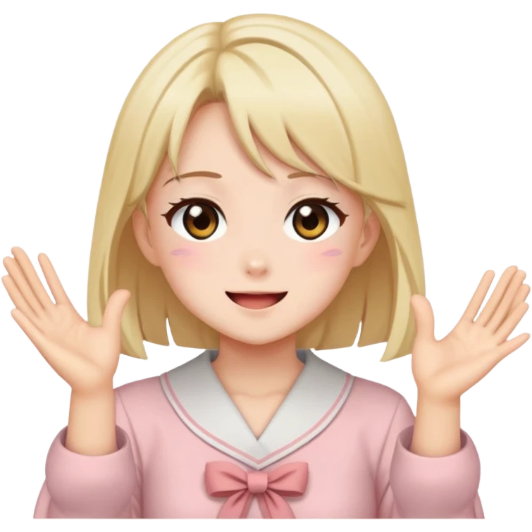 Anime girl clapping cheeks emoji