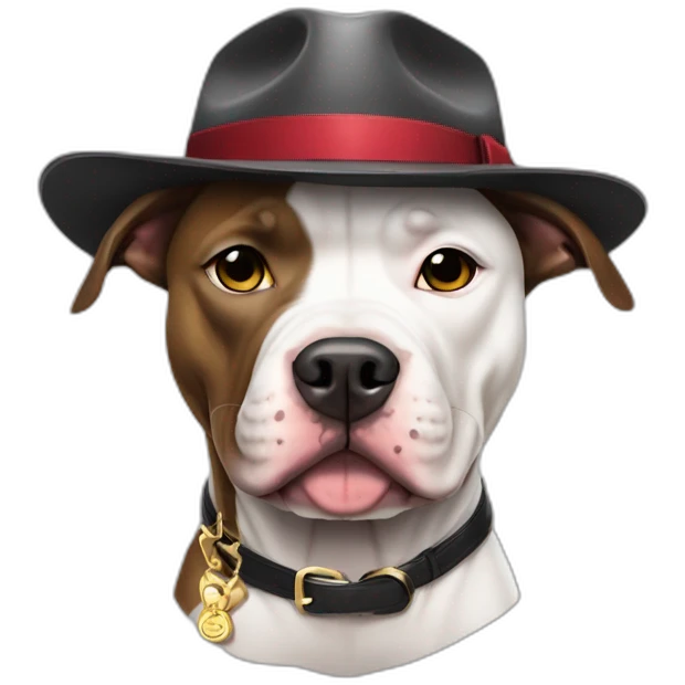pit bull dog dressed as gangster emoji