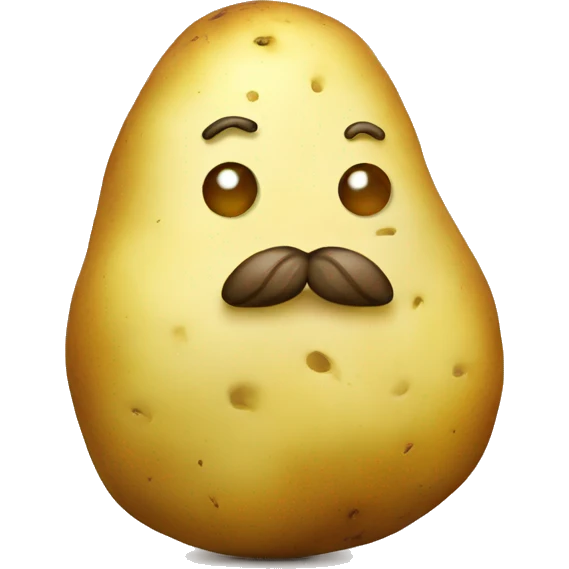 Potato with white wastache emoji