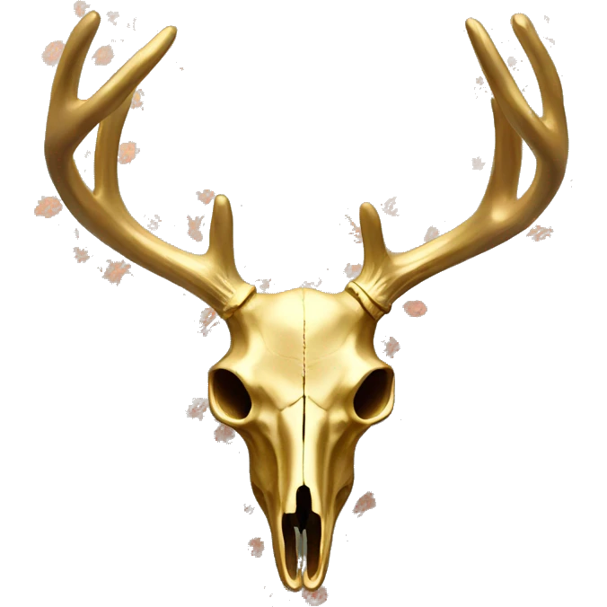 Gold Deer skull with antlers + floral pattern  emoji