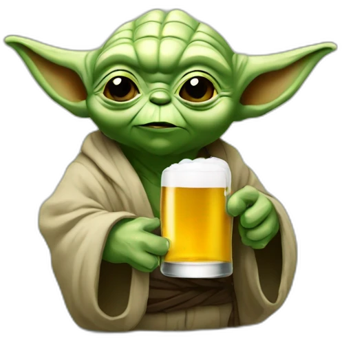 Yoda qui bois une bière emoji