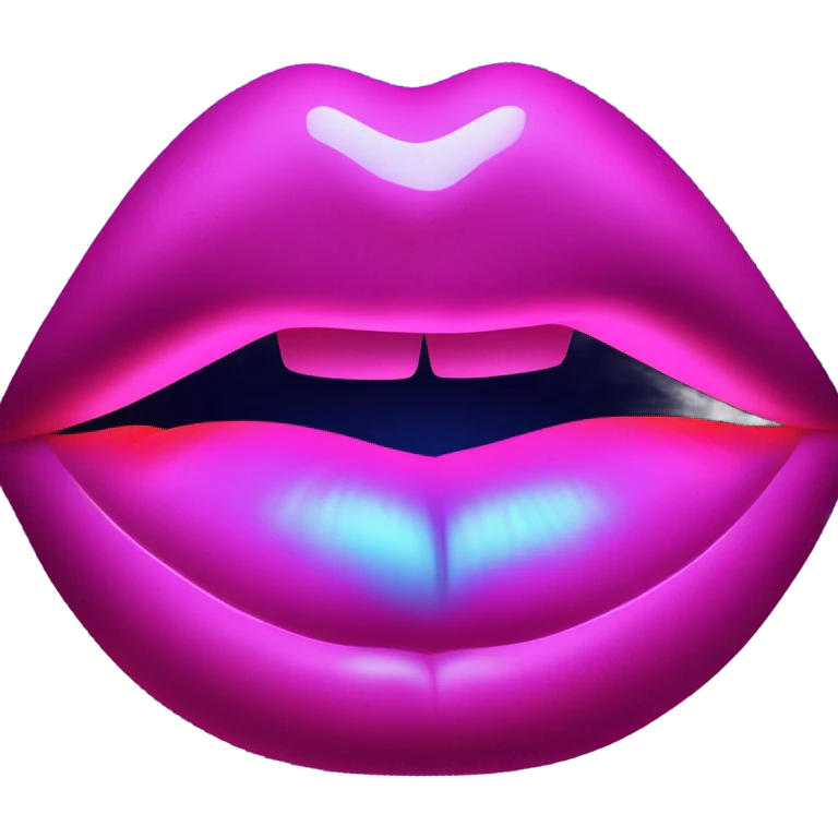 Neon kiss emoji