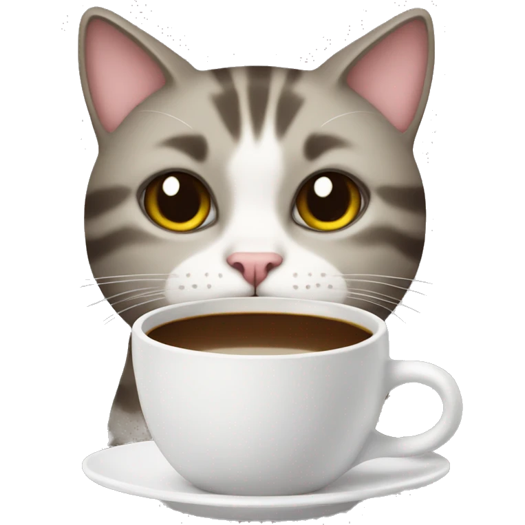 Cat with a Cup of coffee  emoji