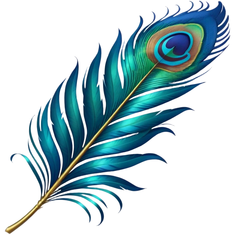 Peacock single feather emoji  emoji