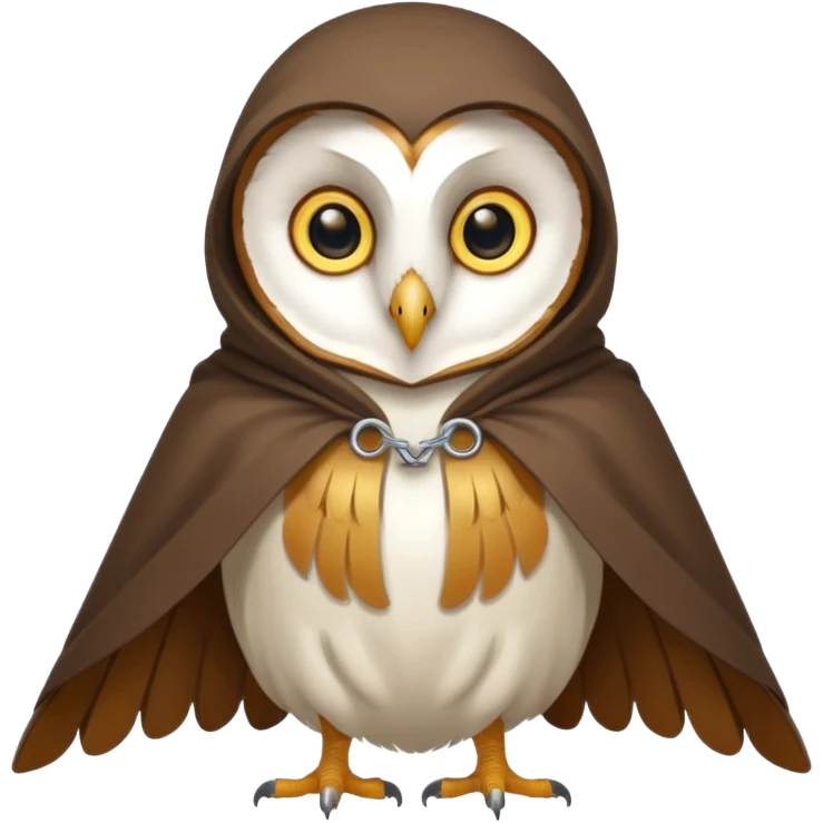 white barn owl in brown cloak emoji