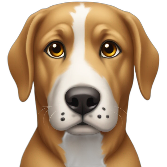Un volto di cane con gli occhi azzurri di fuori emoji