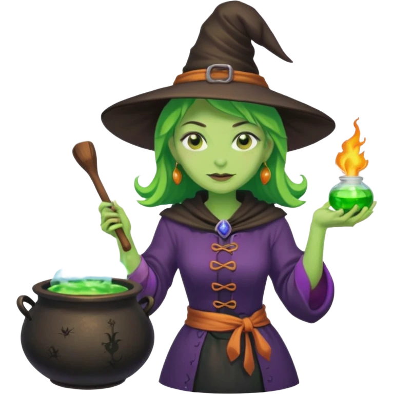 green witch cooking potion emoji
