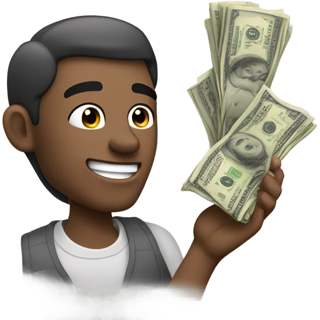 Greedy man that just happens to be darker tone emoji