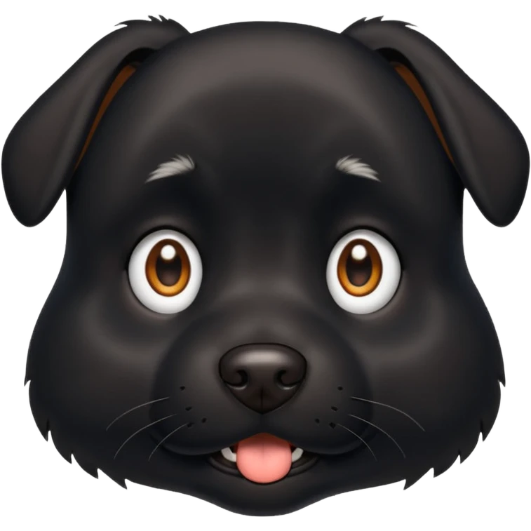 Un chien noir très étonné  emoji