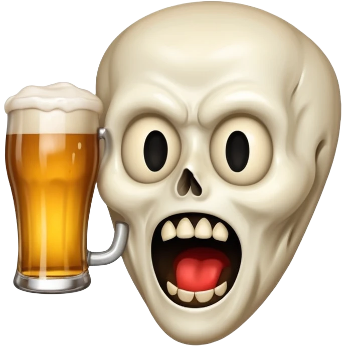 Halloween scream mask with beer emoji