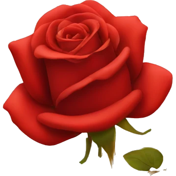 Red rose with gold stem emoji
