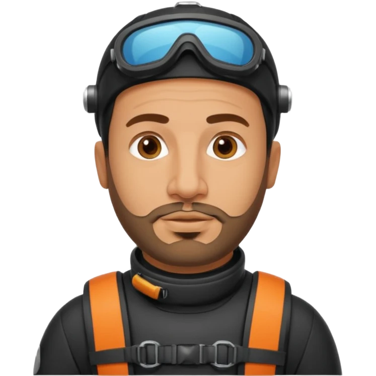 Moroccan Male 38 short beard, slightly overweight, scuba diving emoji