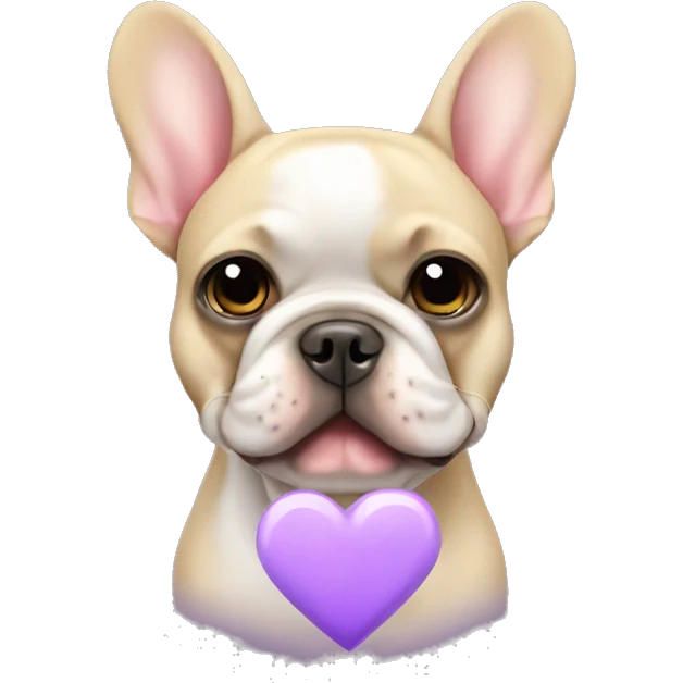 French bulldog tan and lilac with heart  emoji