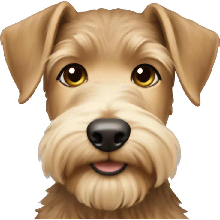 Light brown hair girl with  light beige-white welsh terrier emoji