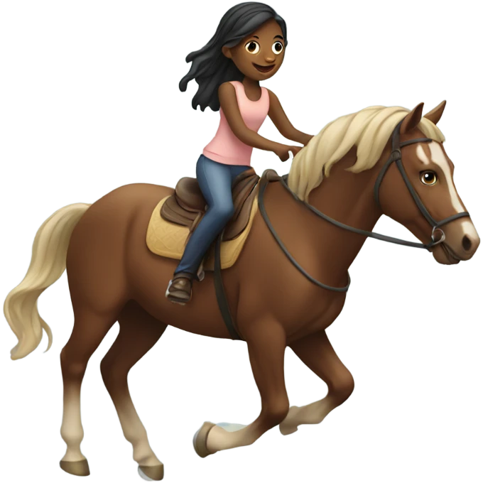 Girl riding a horse  emoji