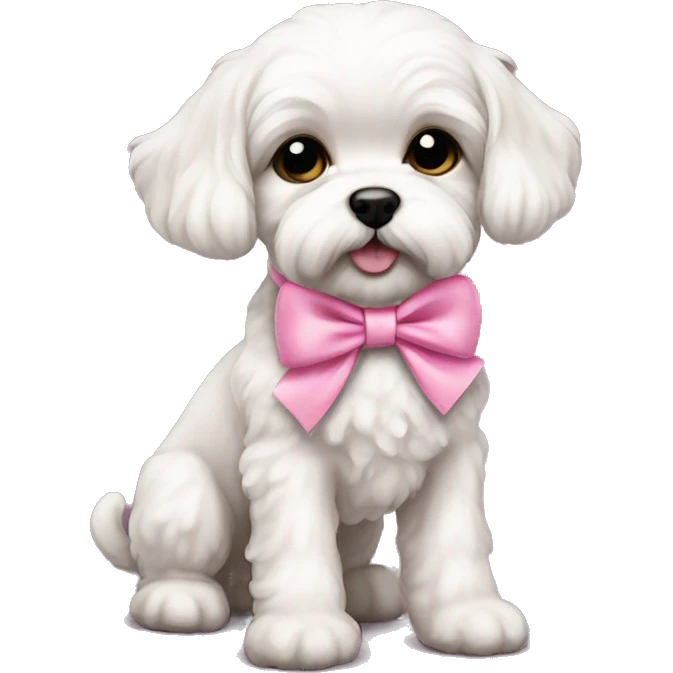 Schichon puppy pink bow emoji